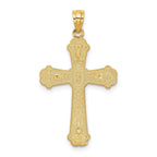 14K Two-Tone Gold Hearts Cross Pendant  Elegant, Casted Design