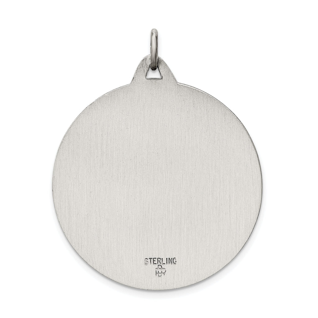Sterling Silver St. Christopher Medal Pendant with Antiqued Finish
