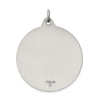 Sterling Silver St. Christopher Medal Pendant with Antiqued Finish