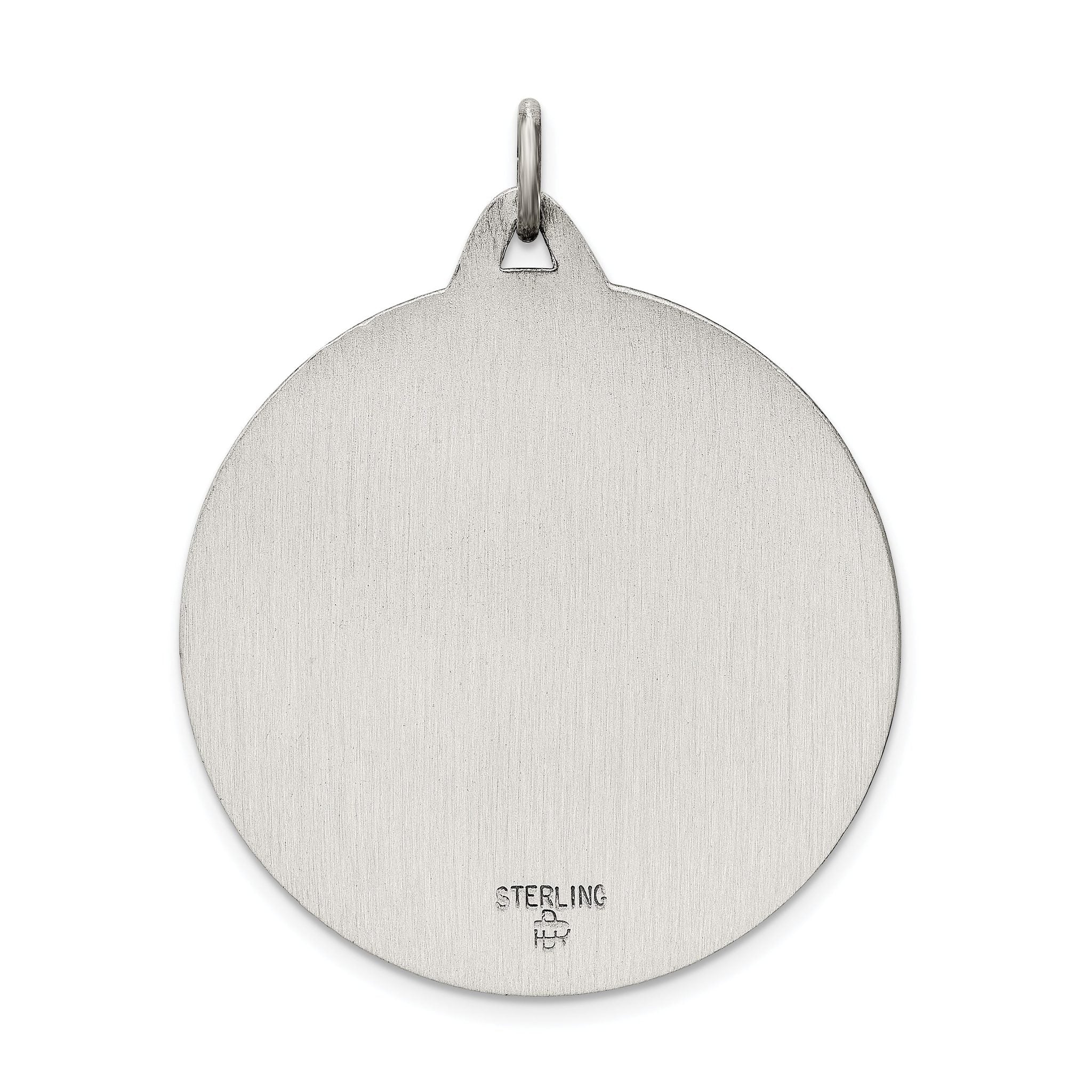 Sterling Silver St. Christopher Medal Pendant with Antiqued Finish