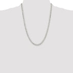 Sterling Silver Rhodium-plated 5mm D/C Square Curb Chain