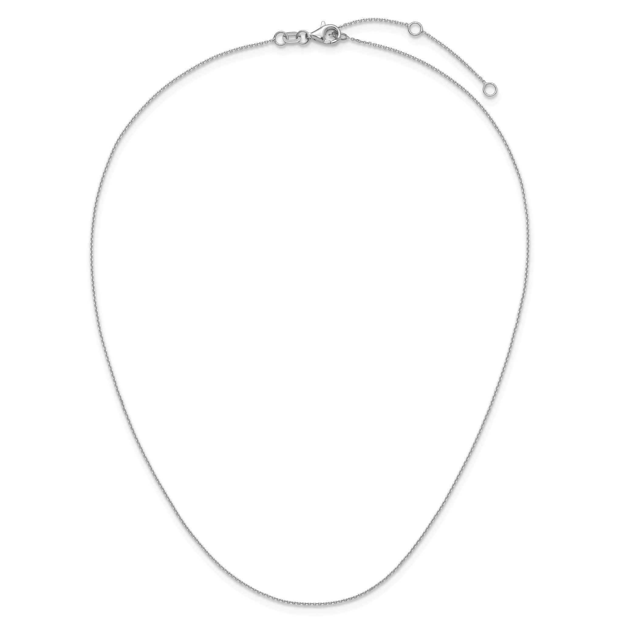 Diamond-Cut Square Cable Adjustable Chain in 14K White Gold