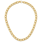 14k Polished And Textured 8mm Long Curb Link 18 inch Necklace