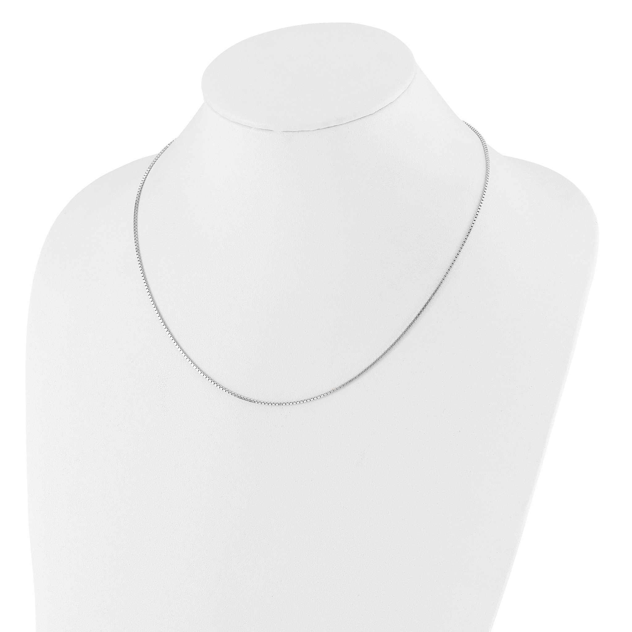 14K White Gold Adjustable 1.2mm Box Chain
