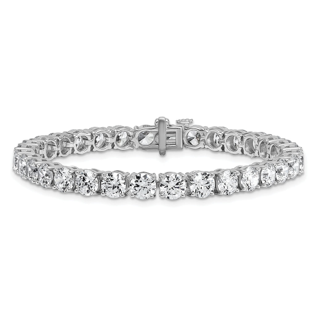 14k White Gold 16 carat Lab Grown Diamond VS+ F+ Complete Tennis Bracelet