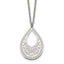 Stainless Steel Polished & Textured Reversible Cut-out Design Necklace