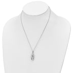 Sentimental Expressions Sterling Silver Rhodium-plated Scrolled Hearts Ash Holder 18 Inch Necklace