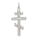 Sterling Silver 925 Eastern Orthodox Cross Pendant with Palladium Finish