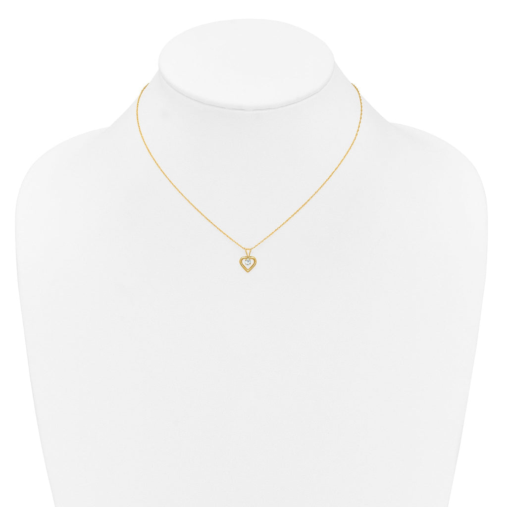 10k Madi K 3mm Aquamarine Heart Birthstone Necklace