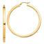 Sterling Silver Flash Gold-plated 3x50mm Square Tube Hoop Earrings