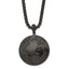 Chisel Stainless Steel Antiqued Brushed and Polished Black IP-plated Earth Pendant on a 24 inch Box Chain Necklace