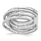 Brilliant Embers Sterling Silver Rhodium-plated 159 Stone Micro PavÃƒÂ¢Ã‚â‚¬Ã‚Å¡ CZ Ring