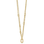 14K Polished Fancy Two-Strand Link Necklace