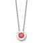 July Birthstone CZ Circle Pendant Necklace in Stainless Steel