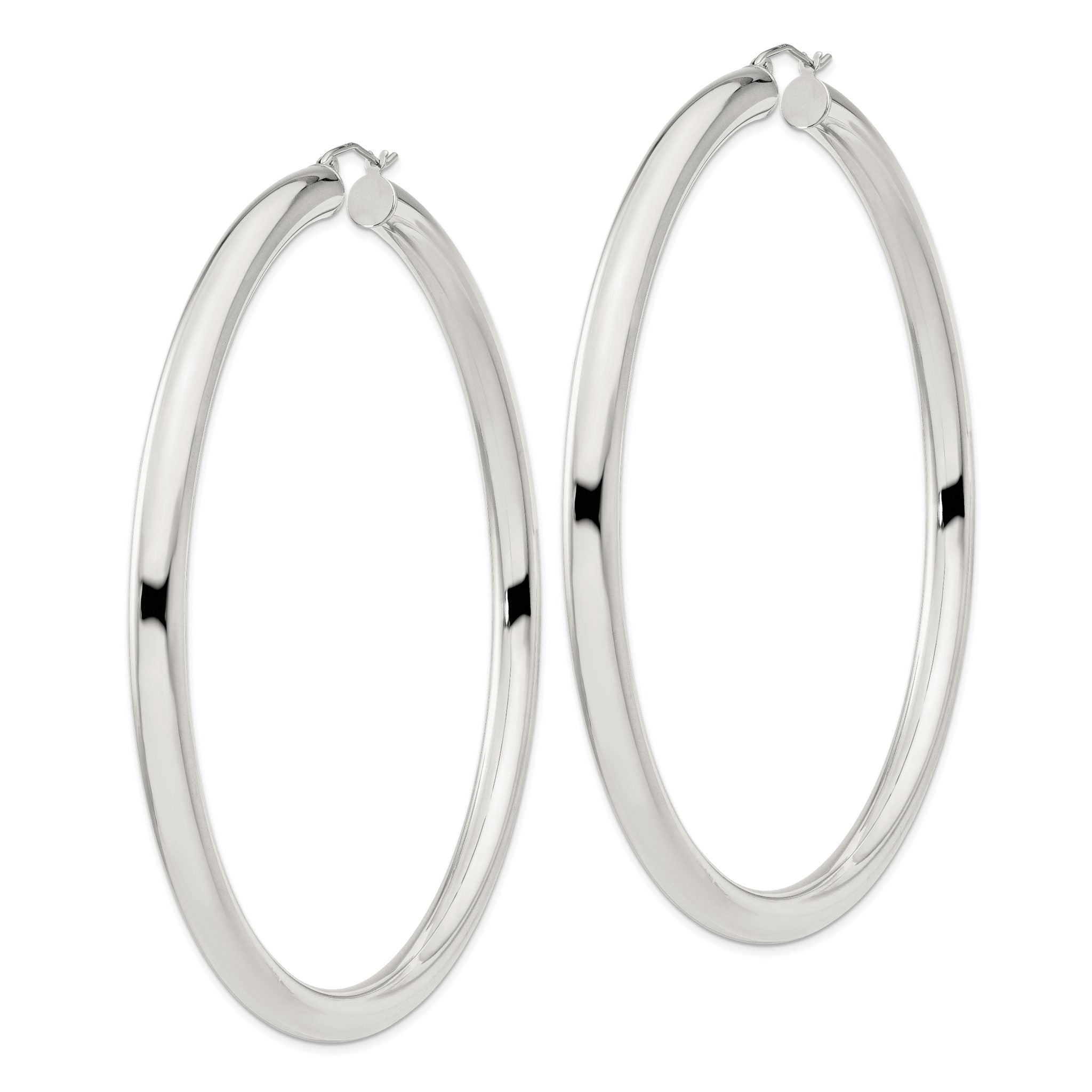 Sterling Silver 5mm Round Hoop Earrings Secondary image