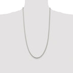 Sterling Silver Rhodium-plated 3mm Round Spiga Chain