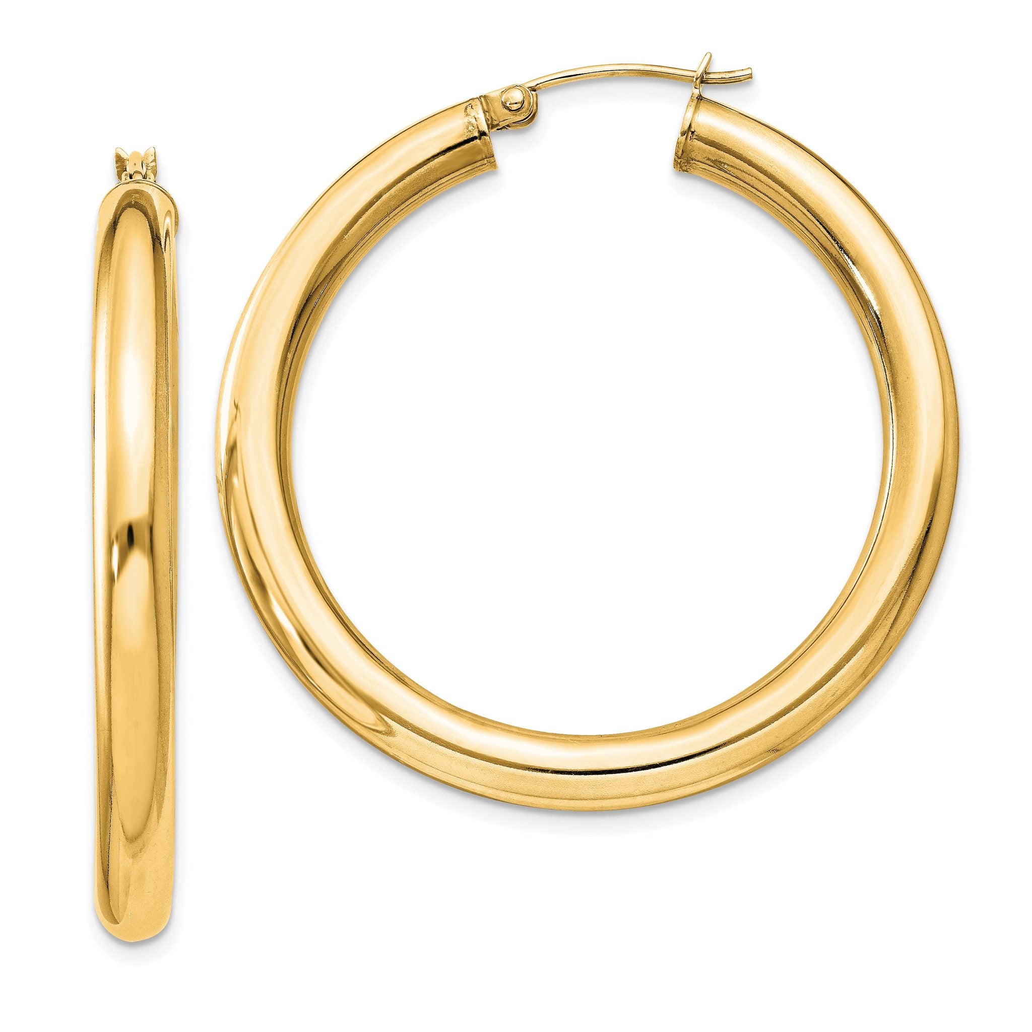 Sterling Silver Flash Gold-plated 4mm Round Hoop Earrings Main image