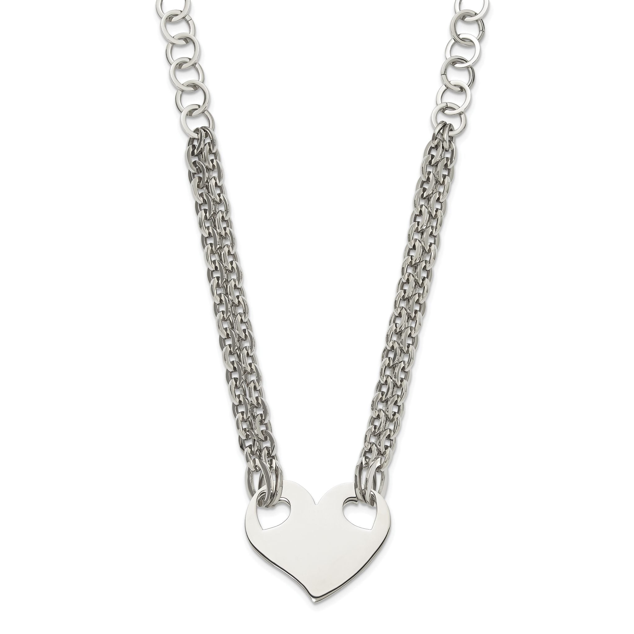 Stainless Steel Polished Heart 20in Necklace Main image