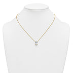 14k 4 carat Lab Grown Diamond VS+ F+ Oval Complete Four Prong 18 inch Pendant Necklace