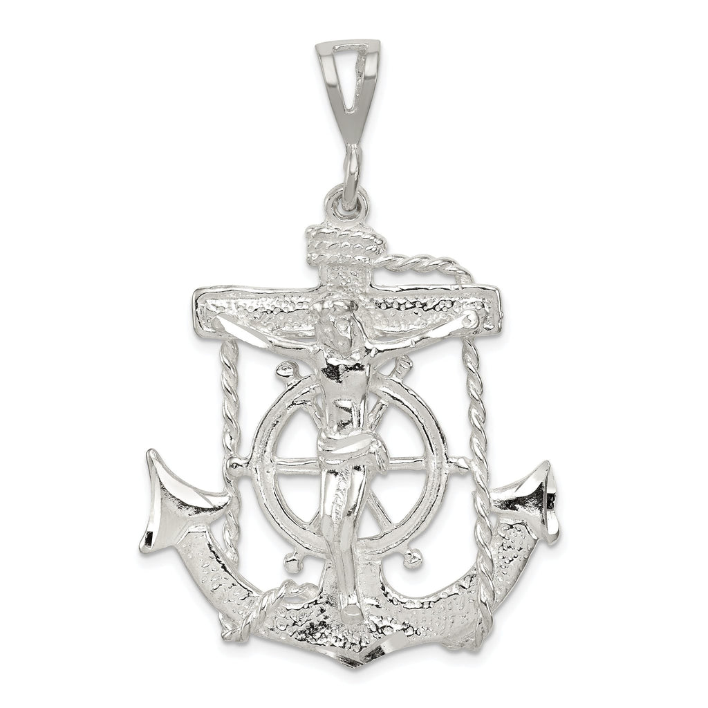 Sterling Silver 925 Mariner Cross Pendant with Polished Finish and Anti-Tarnish Coating