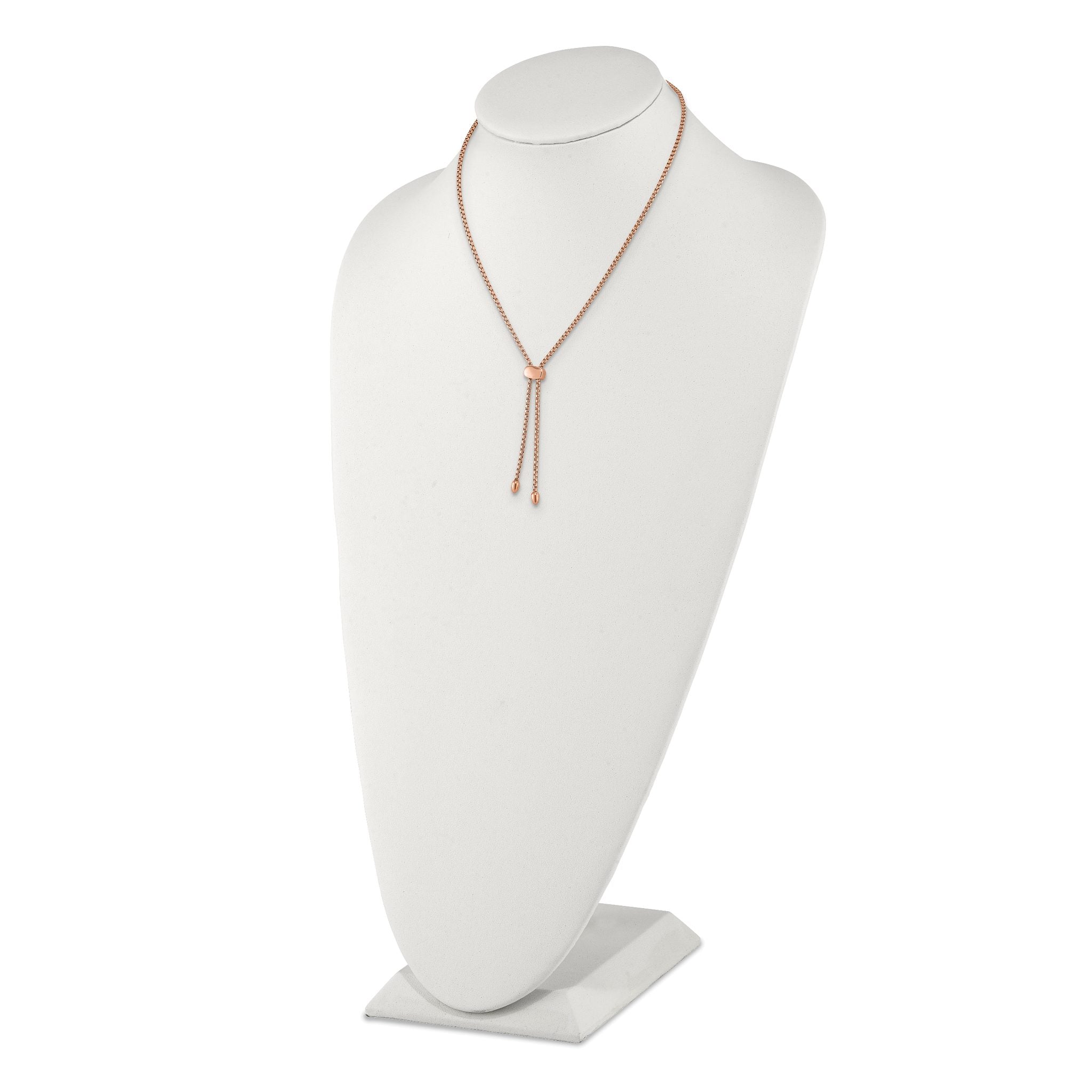 Chisel Stainless Steel Polished Rose IP-plated Adjustable up to 20.5 inch Box Chain Necklace Secondary image