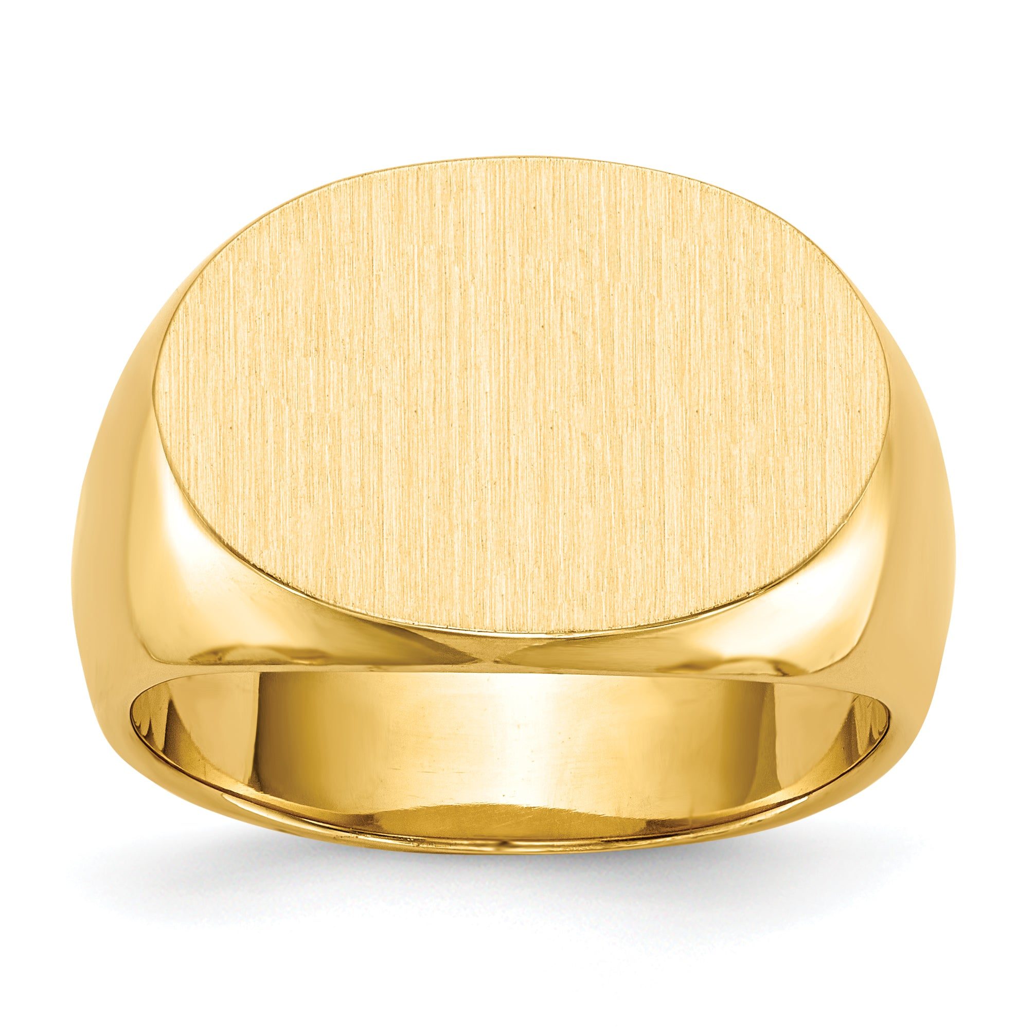 14k 13.0x19.0mm Closed Back Men's Signet Ring Main image