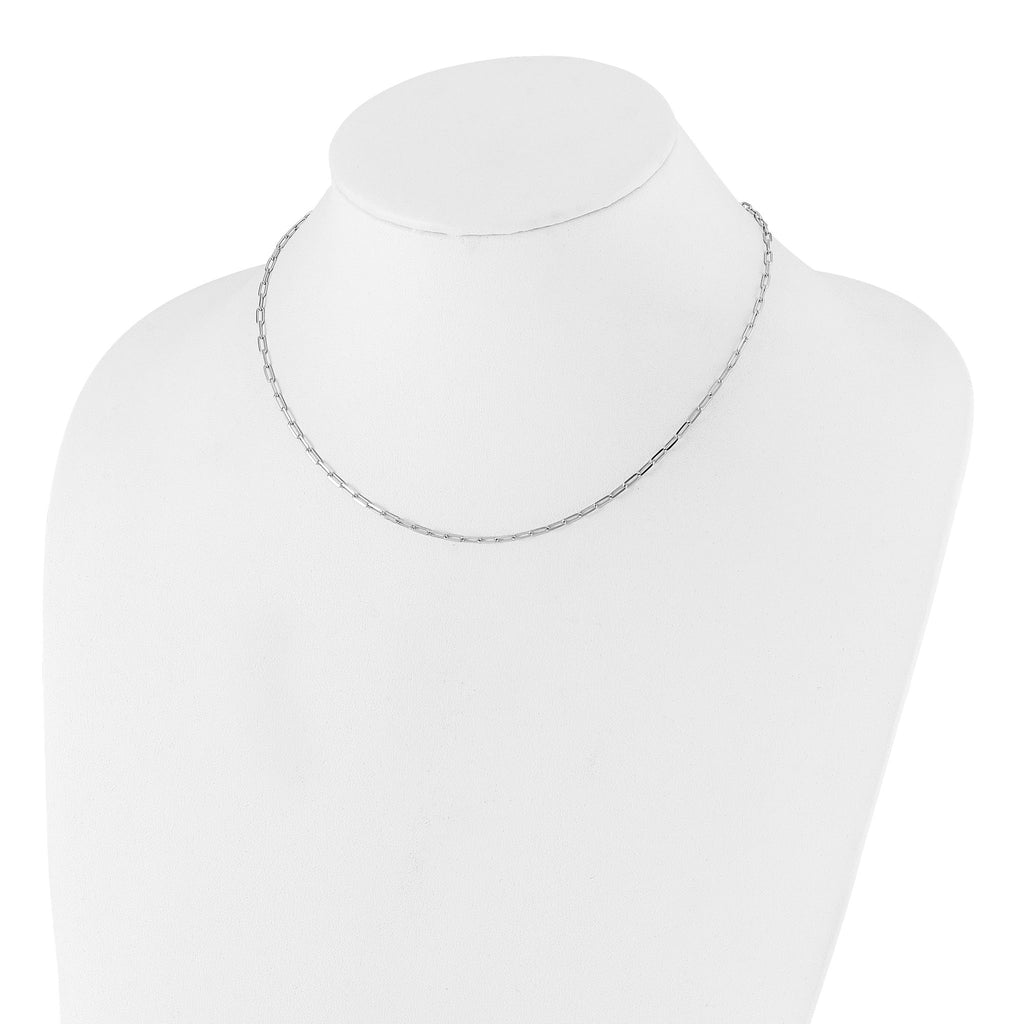 Paperclip Flat Oval Link Chain in Sterling Silver, 2mm