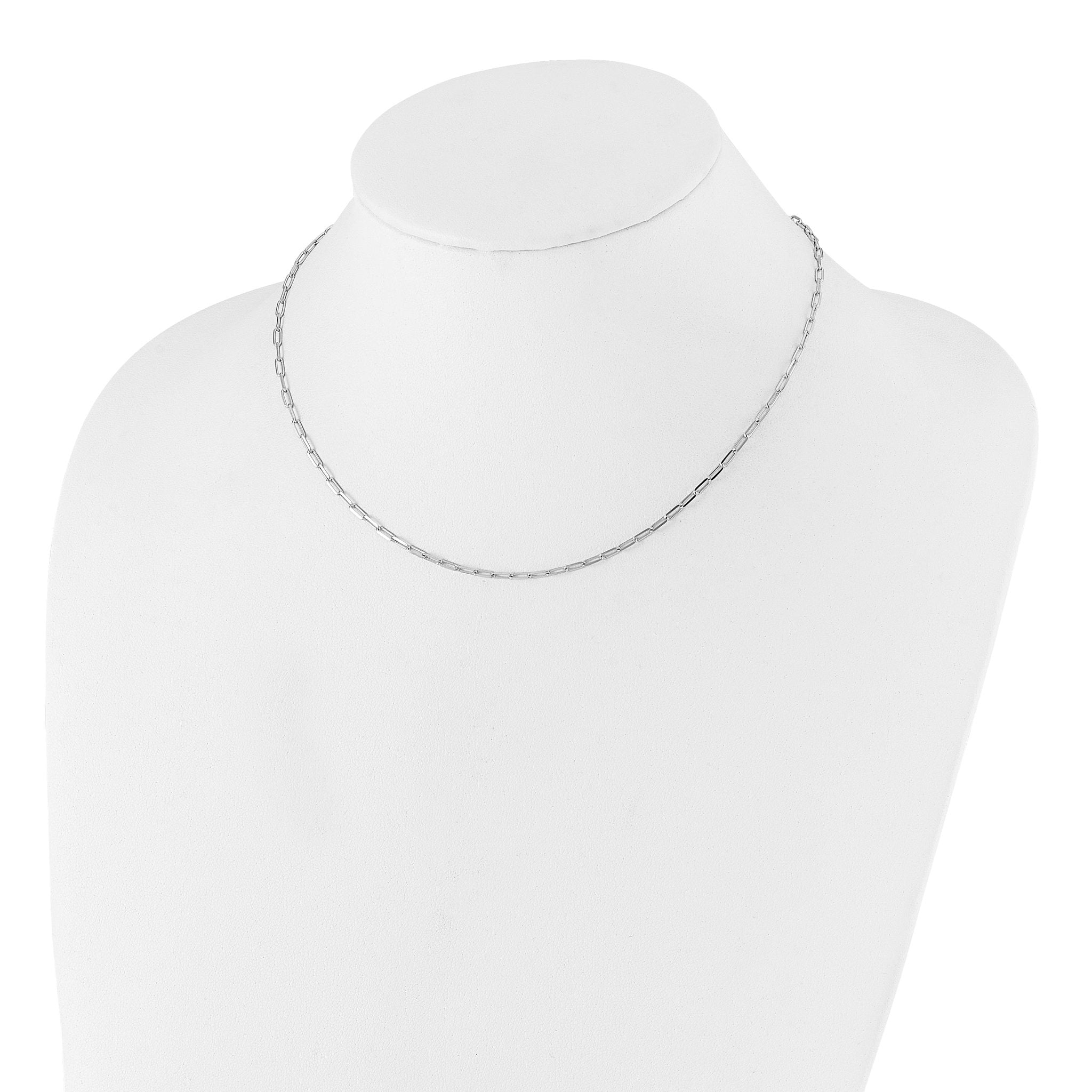 Paperclip Flat Oval Link Chain in Sterling Silver, 2mm
