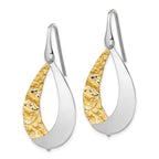 Sterling Silver Rhod-plated Gold-plated D/C Dangle Earrings