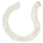 Sophia Jewelers Sterling Silver Shell Pearl Hand-Knotted Necklace Gift Ready