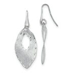 SS RH-plated Textured & D/C Dangle Shepherd Hook Earrings