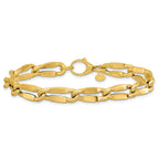 14K Polished Fancy Contoured Link Bracelet