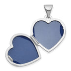Sterling Silver Rhodium-plated MY LOVE MY LIFE MY FOREVER On Reverse 15mm Heart Locket