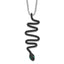 Brilliant Embers Sterling Silver Snake Necklace with Green Black Spinel