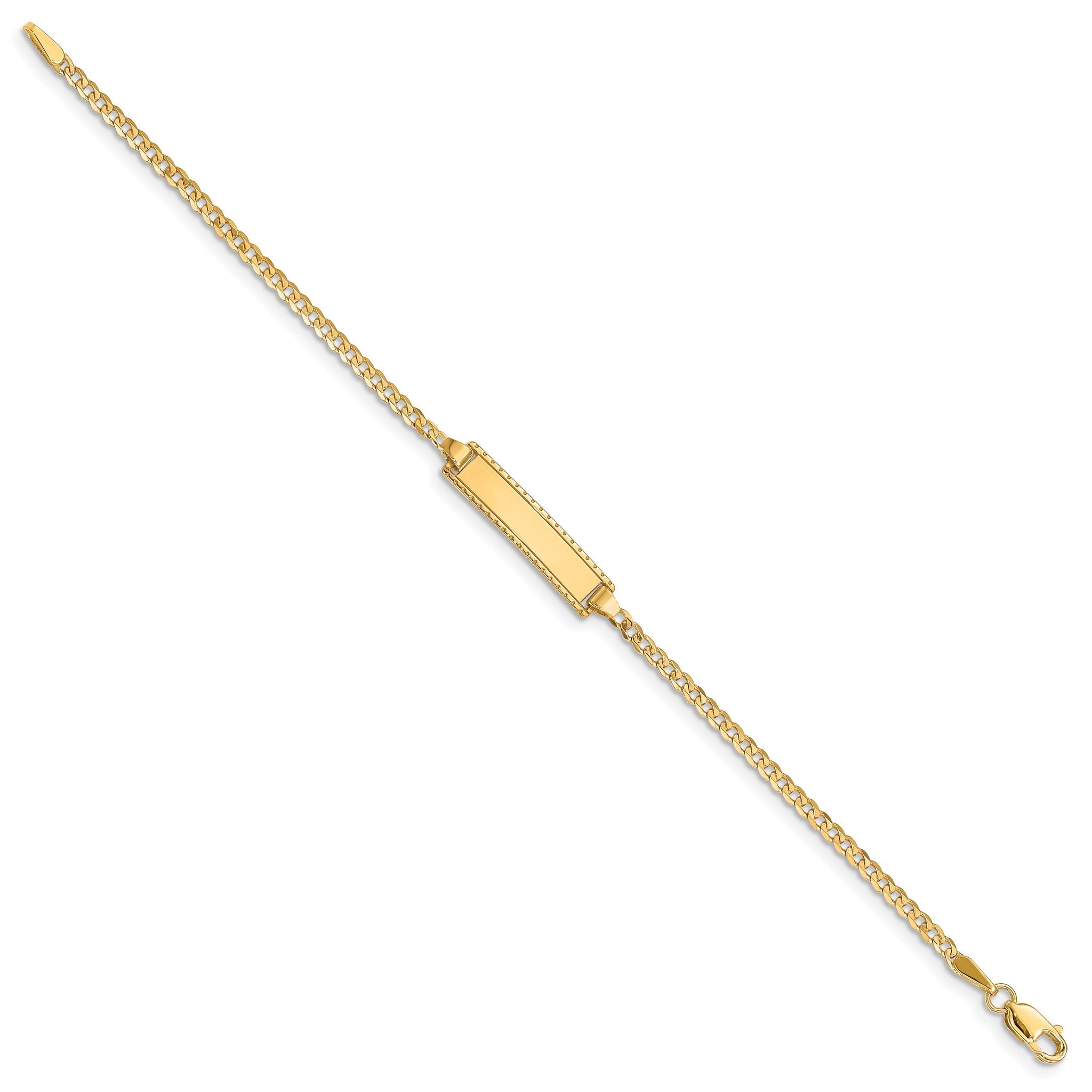 14k Polished Solid Chain/Solid Plate Curb Link 18.5x5mm Plate 6 inch Baby/Child ID Bracelet Secondary image
