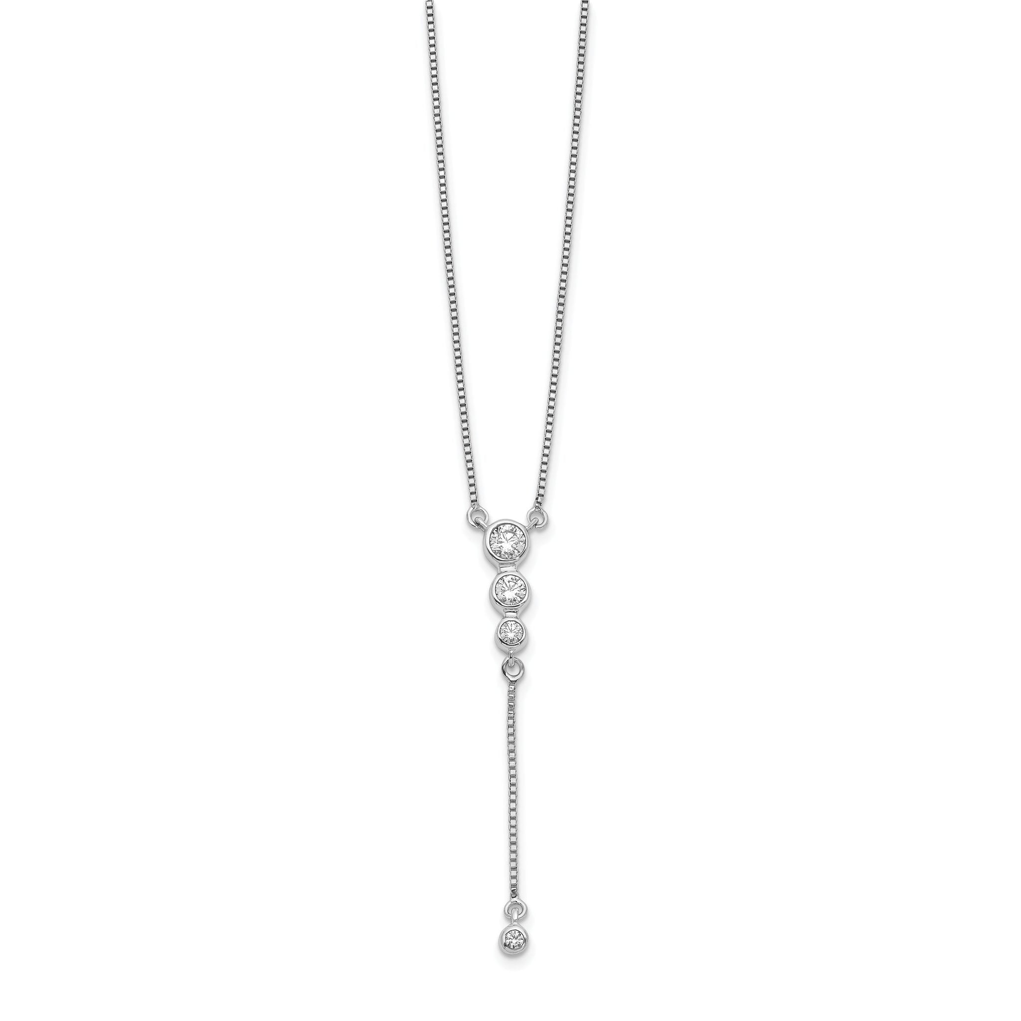 14k White Gold 1/4 carat Lab Grown Diamond VS/SI+ G+ 17.5 inch Dangle Necklace Secondary image