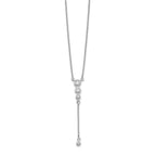 14k White Gold 1/4 carat Lab Grown Diamond VS/SI+ G+ 17.5 inch Dangle Necklace