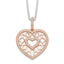 Brilliant Embers Sterling Silver Rose Gold Micro PavÃƒÆ’Ã†â€™Ãƒâ€šÃ‚Â© CZ Heart Necklace