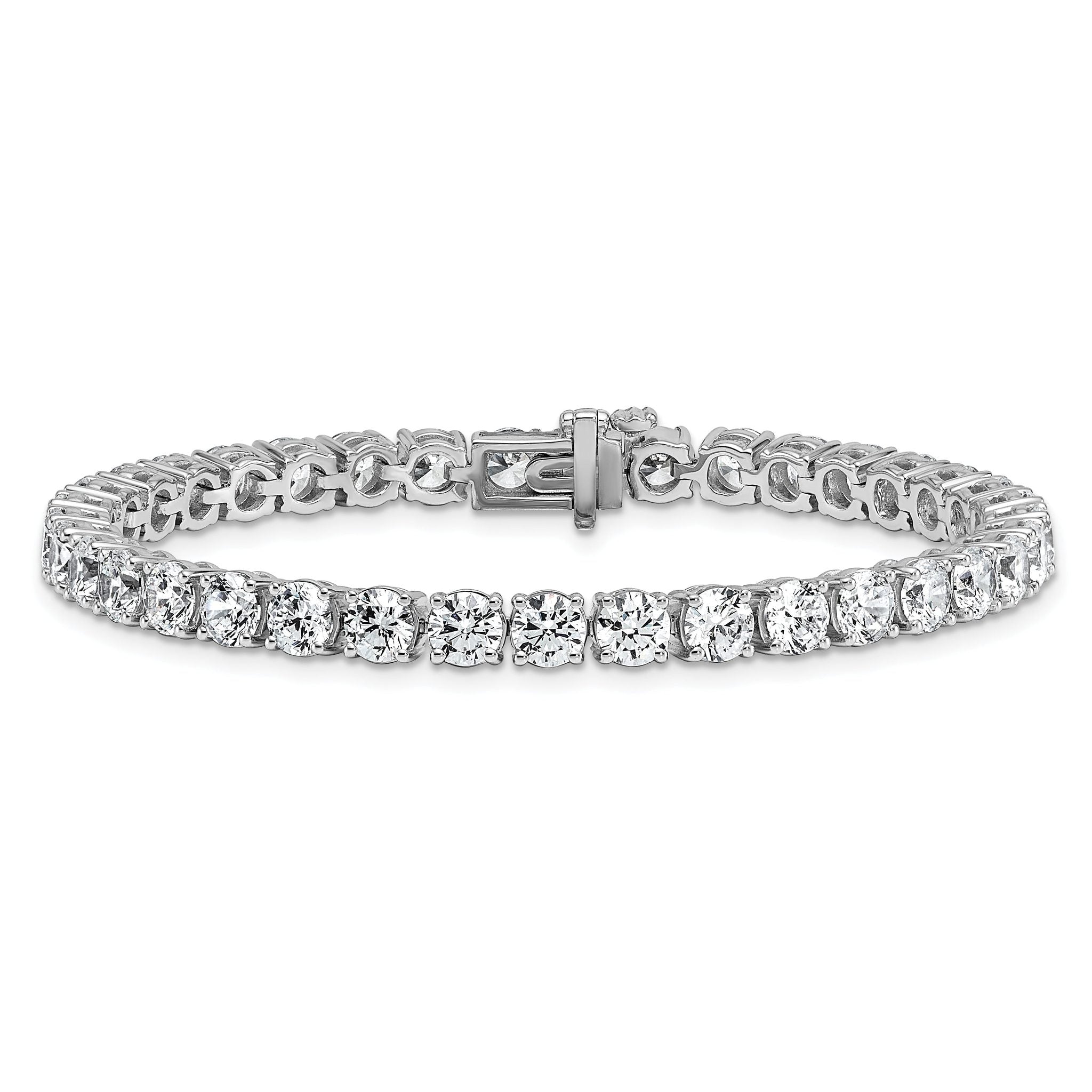 14k White Gold  14 carat Lab Grown Diamond VS+ F+ Complete Tennis Bracelet