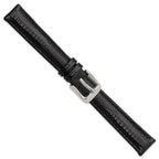Teju Lizard Grain Leather Watch Band in Black, 16mm