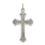 Sterling Silver 925 Antiqued Cross Pendant with Polished Finish