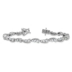 14k White Gold 3 3/8 carat Lab Grown Diamond VS/SI+ G+ 7 inch Bracelet