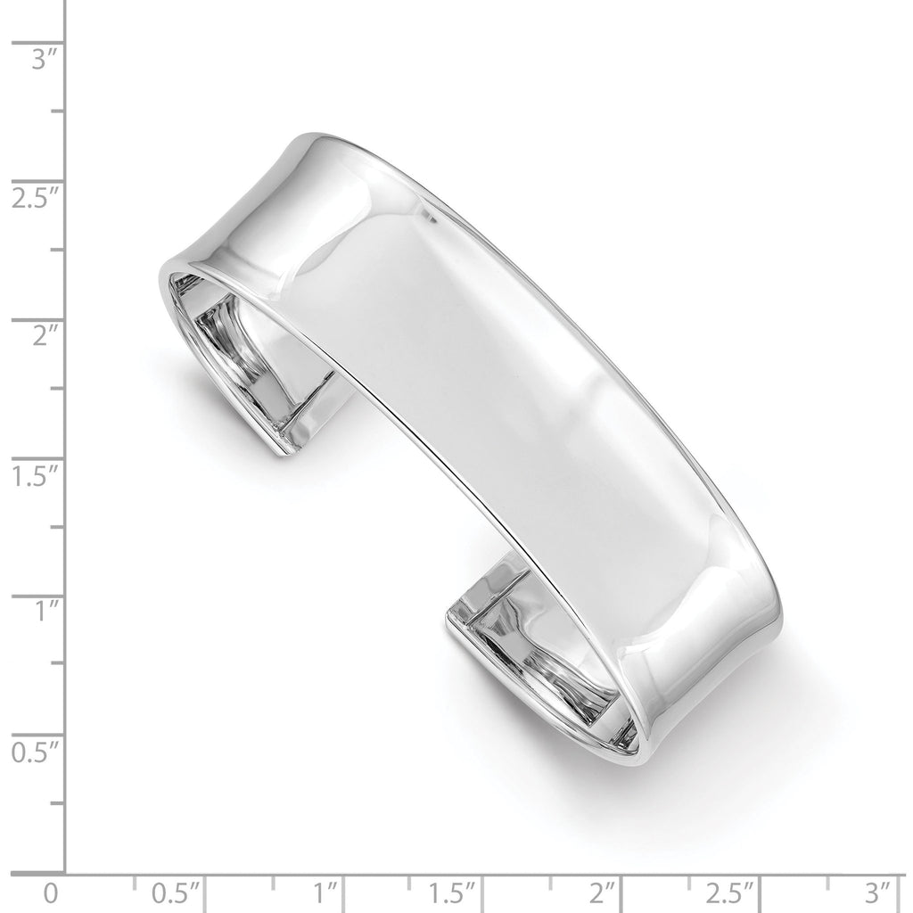 14K White Gold Polished Cuff Bangle Elegant Women's Bracelet