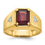 14k Men's Polished and Satin Gemstone and Diamond Ring Mounting (No Stones Included)