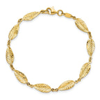 10K Polished Leaf Bracelet