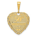 14K Gold Reversible 50th Anniversary Charm with Polished Finish