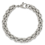 Stainless Steel Polished Fancy Circle Link Bracelet for Men