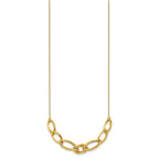 Sophia Jewelers 14K Gold Fancy Link Necklace with Polished Texture