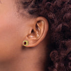 10k Cushion Garnet Earrings