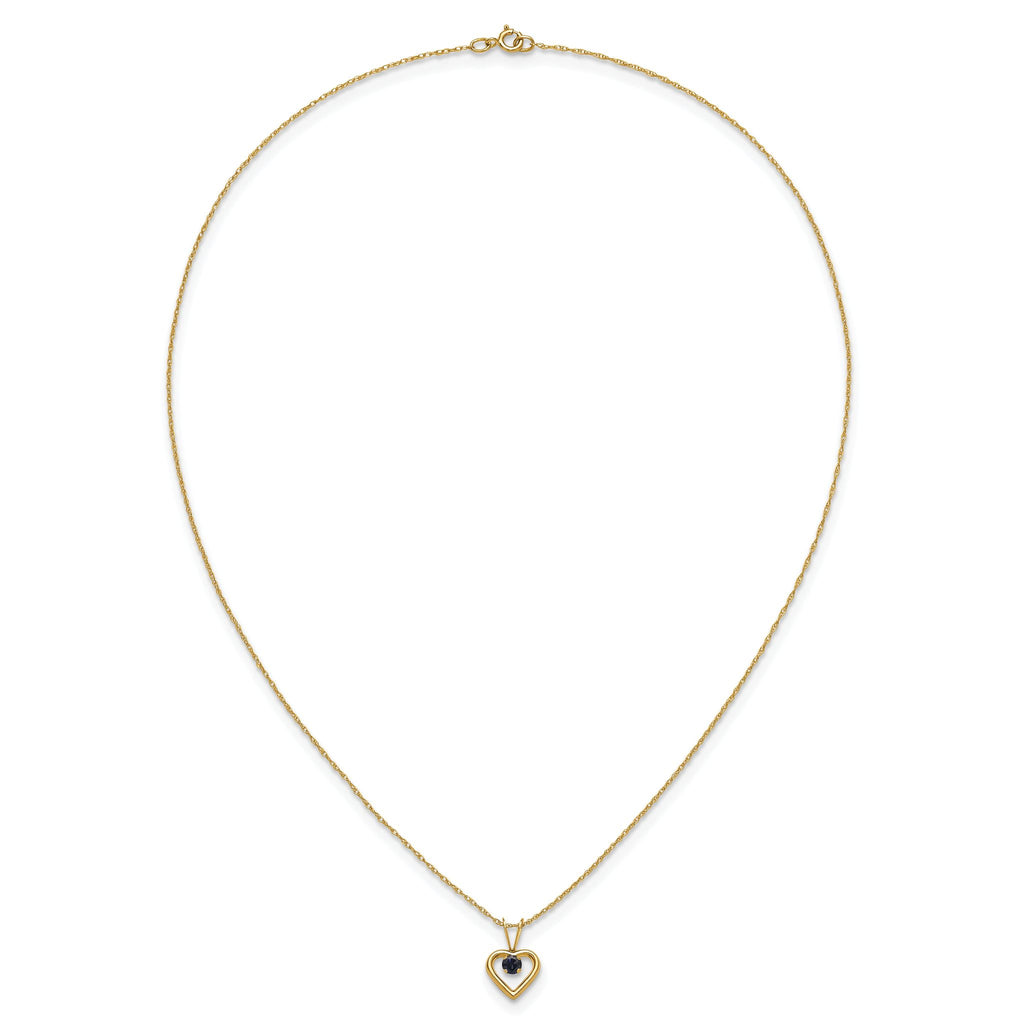 10k Madi K 3mm Sapphire Heart Birthstone Necklace